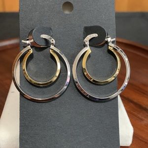 Two tone hoop earrings